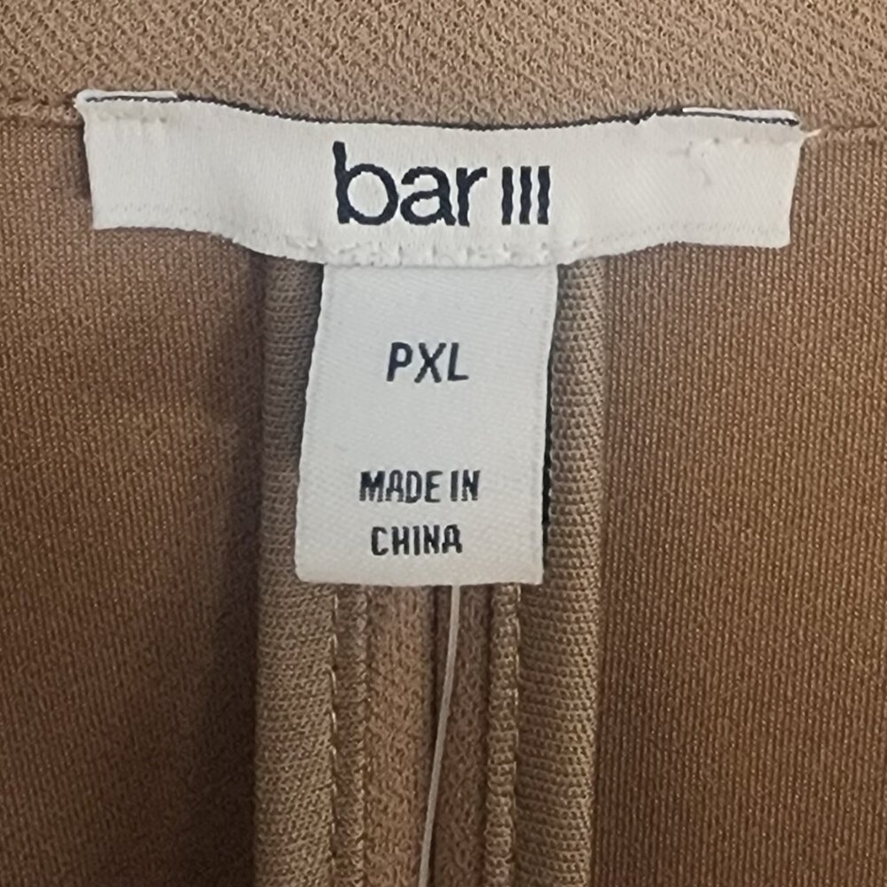 Bar III Petite Peak-Lapel Open-Front Blazer Women's PXL Warm Ginger Flap Pockets - Picture 4 of 4